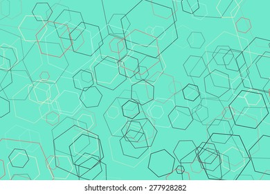 Abstract Hexagon Geometrical Multicolored Vector Background