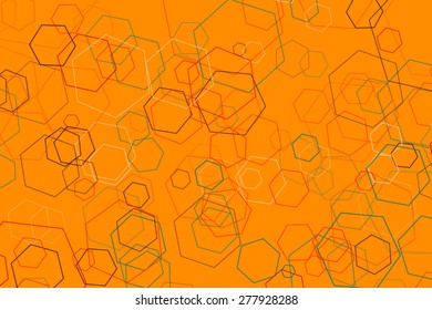 Abstract Hexagon Geometrical Multicolored Vector Background