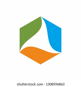 Abstract hexagon geometry logo design template vector illustration