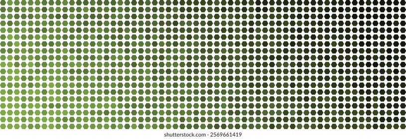 Abstract Hexagon Gradient Pattern: Green to Black