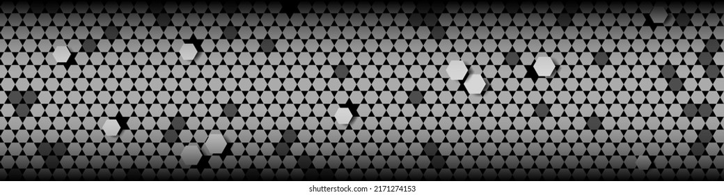 Abstract Hexagon gray background with light and shadow. Modern Vector illustration