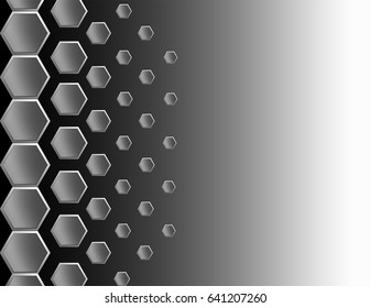 abstract hexagon gray and black background graphic