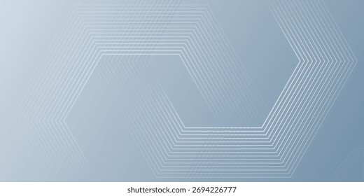 Abstract hexagon grey lines digital background. Slowly lines effect. Modern hexagon lines technology. Vector EPS 10.
