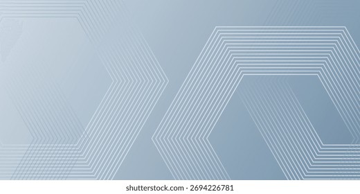 Abstract hexagon grey lines digital background. Slowly lines effect. Modern hexagon lines technology.