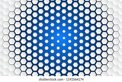 Abstract hexagon grey and white background. Light and shadow effect. Technology geometric design