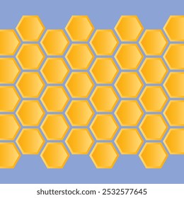 Abstract hexagon honeycomb background design. beehive with hexagon grid cells on color background.