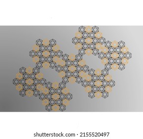 Resumen de Hexagón , panal de abejas con estrella en el interior y fondo blanco , luz y sombra ,Vector