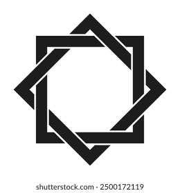Abstract hexagon icon. Geometric arrow design. Modern vector symbol. Black and white.