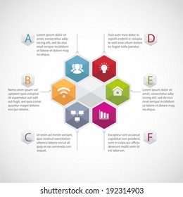 Abstract Hexagon Illustration Infographic Template