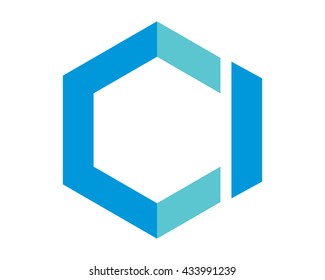 abstract hexagon image vector logo icon