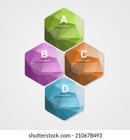 Abstract hexagon infographics template. 