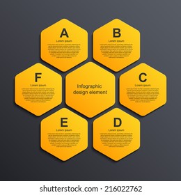 Abstract hexagon infographics template.