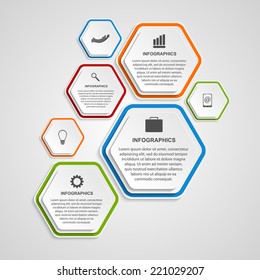 Abstract hexagon infographics template.