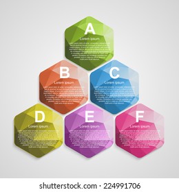 Abstract hexagon infographics template.