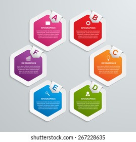 Abstract hexagon infographics template.