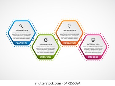 Abstract hexagon infographics template.