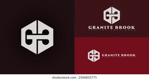 Abstract hexagon initial letter GB or BG in silver-white color isolated on multiple background colors. The logo is suitable for holding company logo design inspiration templates.