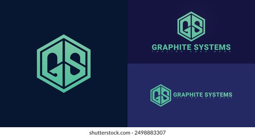 Abstract hexagon initial letter GS or SG in green color isolated on multiple background colors. The logo is suitable for software development firm logo design inspiration templates.