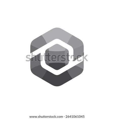 Abstract Hexagon Initial Letter O PD DP logo design vector template