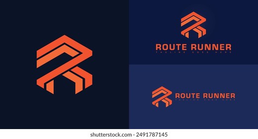 Abstract hexagon initial letter R or RR in orange color isolated on multiple background colors. The logo is suitable for automotive IT platform logo design inspiration templates.