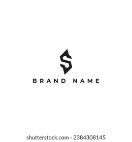 Abstract hexagon initial letter S or SS Logo design Vector illustration in black color isolated on a white background. Abstract letter S logo applied for Business and Consulting Company logo design