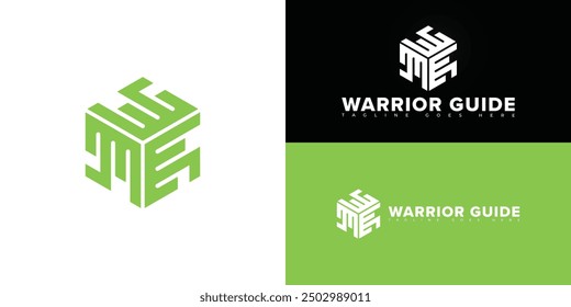 Abstract hexagon initial letter WG or GW in green color isolated on multiple background colors. The logo is suitable for fitness and sports business consulting logo design inspiration templates.