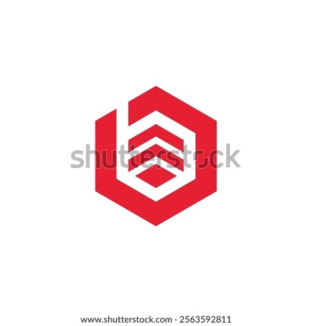 Abstract Hexagon Letter b logo design vector template