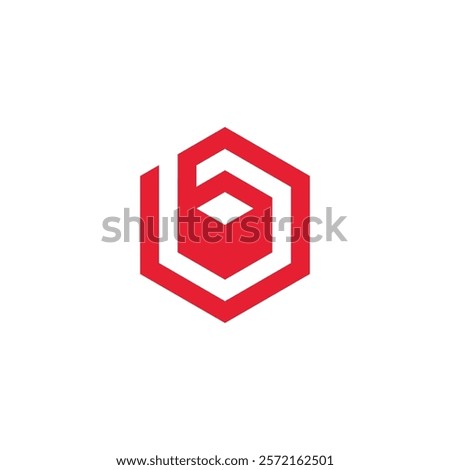 Abstract Hexagon Letter b logo design vector template