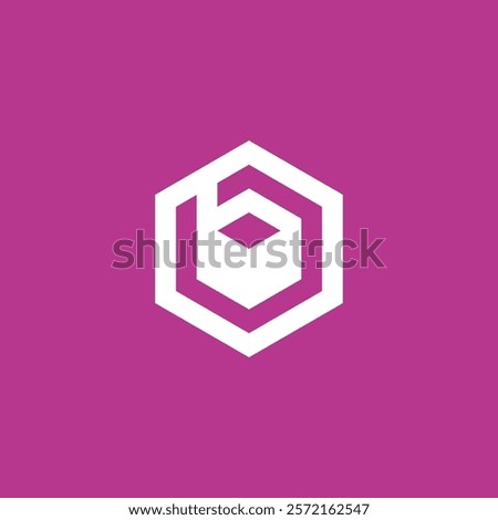 Abstract Hexagon Letter b logo design vector template