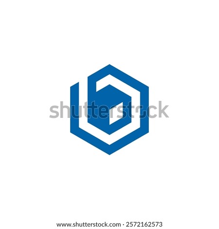 Abstract Hexagon Letter b logo design vector template