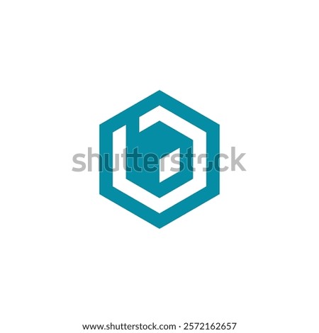 Abstract Hexagon Letter b logo design vector template