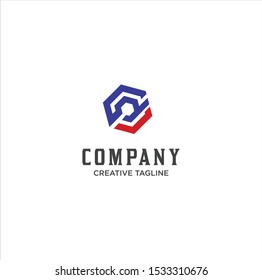 Abstract Hexagon letter D Logo Design vector logotype . Line hexagon creative simple logo design template. Universal geometric symbol 