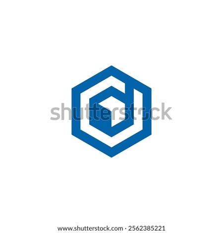 Abstract Hexagon Letter d logo design vector template