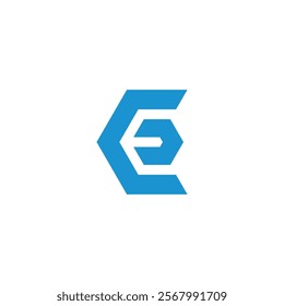 Abstract Hexagon Letter E Logo design vector template