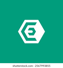 Abstract Hexagon Letter E Logo design vector template