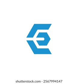 Abstract Hexagon Letter E Logo design vector template