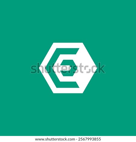 Abstract Hexagon Letter E Logo design vector template