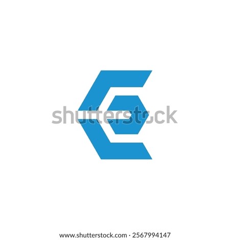 Abstract Hexagon Letter E Logo design vector template