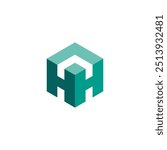 Abstract Hexagon Letter H HH logo design vector template