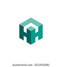 Abstract Hexagon Letter H HH logo design vector template