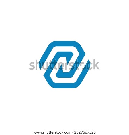 Abstract Hexagon Letter N Logo design vector template