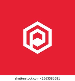 Abstract Hexagon Letter p logo design vector template