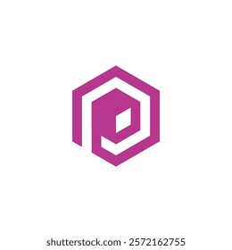 Abstract Hexagon Letter P Logo design vector template