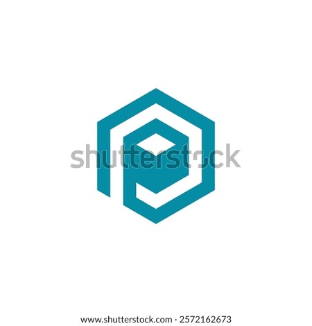 Abstract Hexagon Letter P Logo design vector template