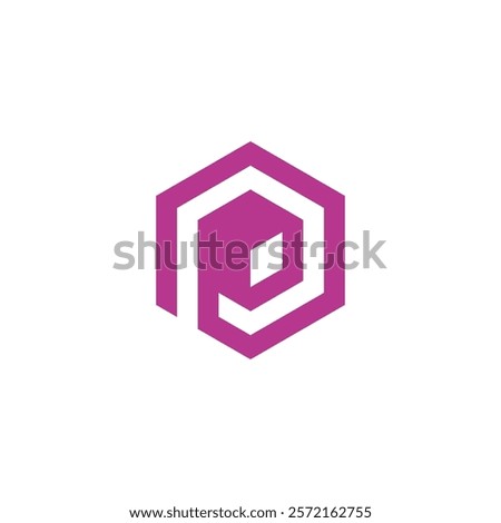 Abstract Hexagon Letter P Logo design vector template