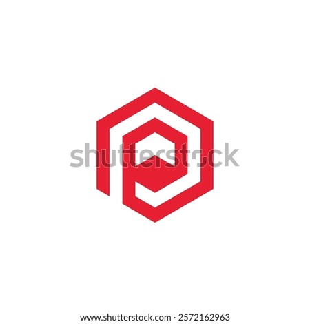 Abstract Hexagon Letter P Logo design vector template