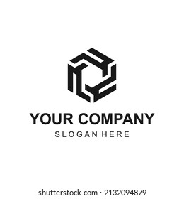 Abstract hexagon letter R technology logo vector
