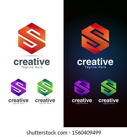 Abstract Hexagon Letter S Logo Design Template