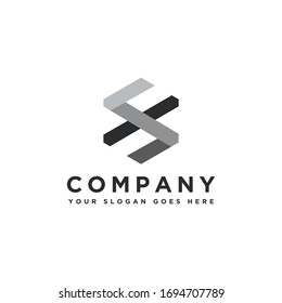 Vector del logotipo S de la letra abstracta del hexágono