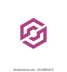 Abstract Hexagon Letter S vector logo design template